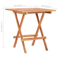 Produktbild för Hopfällbart cafébord 60x60x65 cm massiv teak