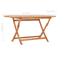 Produktbild för Hopfällbart trädgårdsbord 160x80x75 cm massivt teakträ