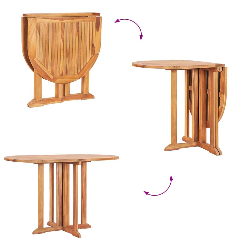 Produktbild för Hopfällbart trädgårdsbord 120x70x75 cm massiv teak