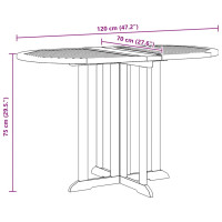 Produktbild för Hopfällbart trädgårdsbord 120x70x75 cm massiv teak