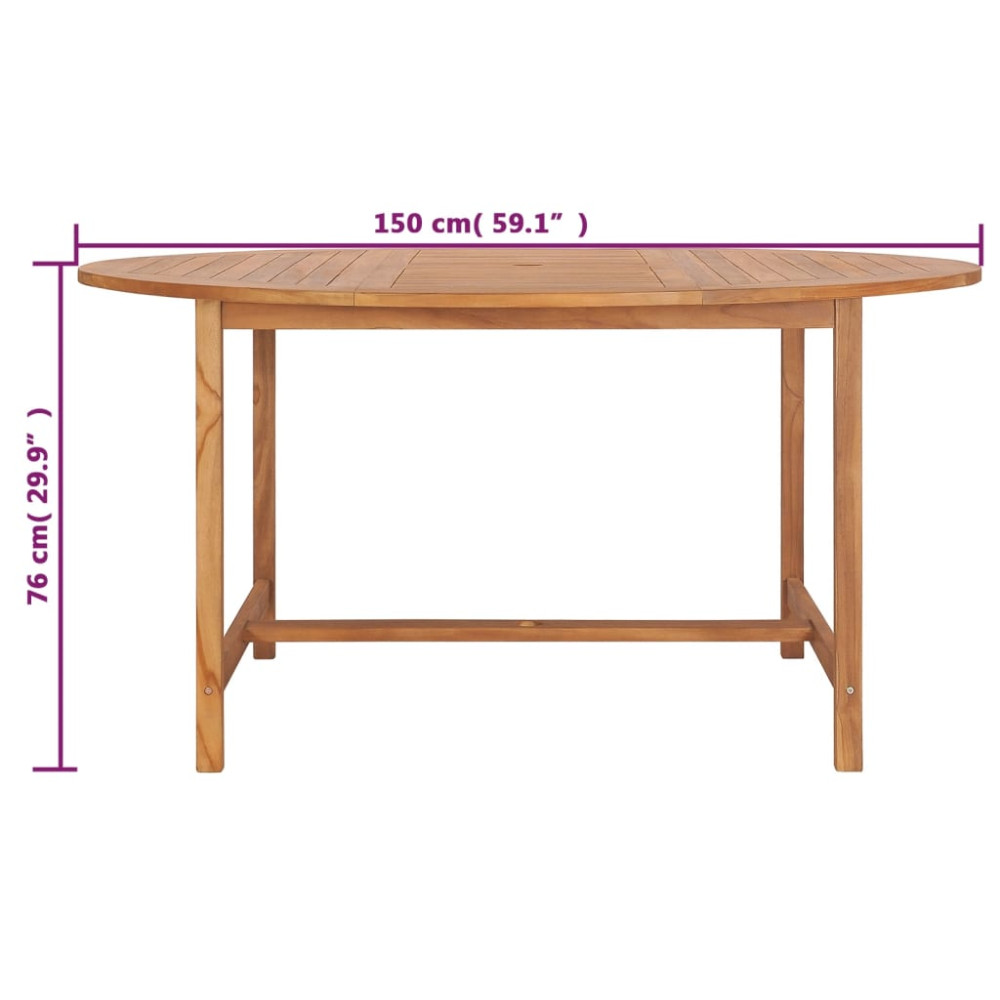 Produktbild för Trädgårdsbord 150x76 cm massiv teak