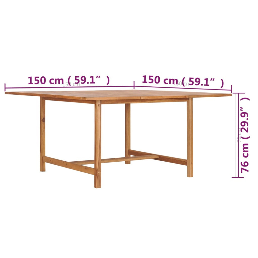Produktbild för Trädgårdsbord 150x150x76 cm massiv teak
