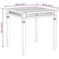 Produktbild för Matbord 80x80x80 cm massiv teak