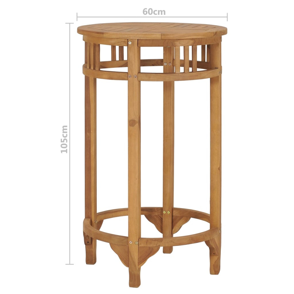 Produktbild för Barbord Ø 60 cm massiv teak