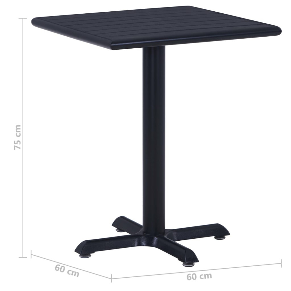 Produktbild för Trädgårdsbord svart 60x60x75 cm