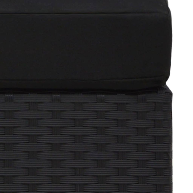 Produktbild för Modulsoffa 3-sits konstrotting svart