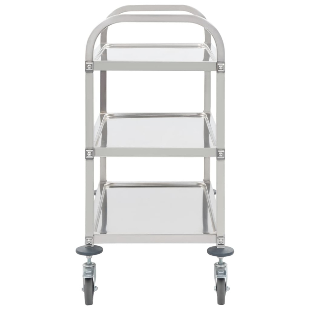 Produktbild för Serveringsvagn 3 våningar 95x45x83,5 cm rostfritt stål