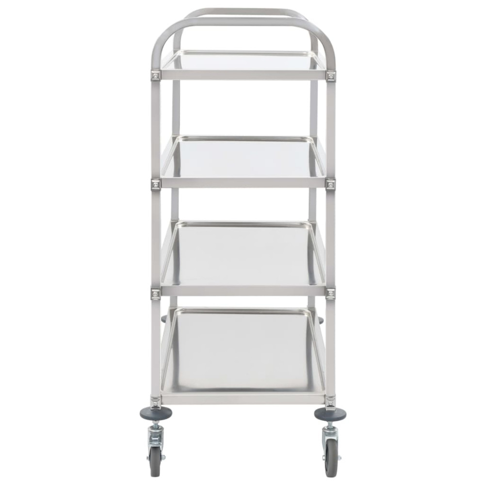 Produktbild för Serveringsvagn 4 våningar 107x55x125 cm rostfritt stål