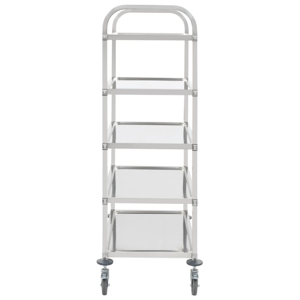 Produktbild för Serveringsvagn 5 våningar 107x55x147 cm rostfritt stål