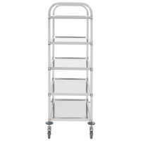 Produktbild för Serveringsvagn 5 våningar 107x55x147 cm rostfritt stål