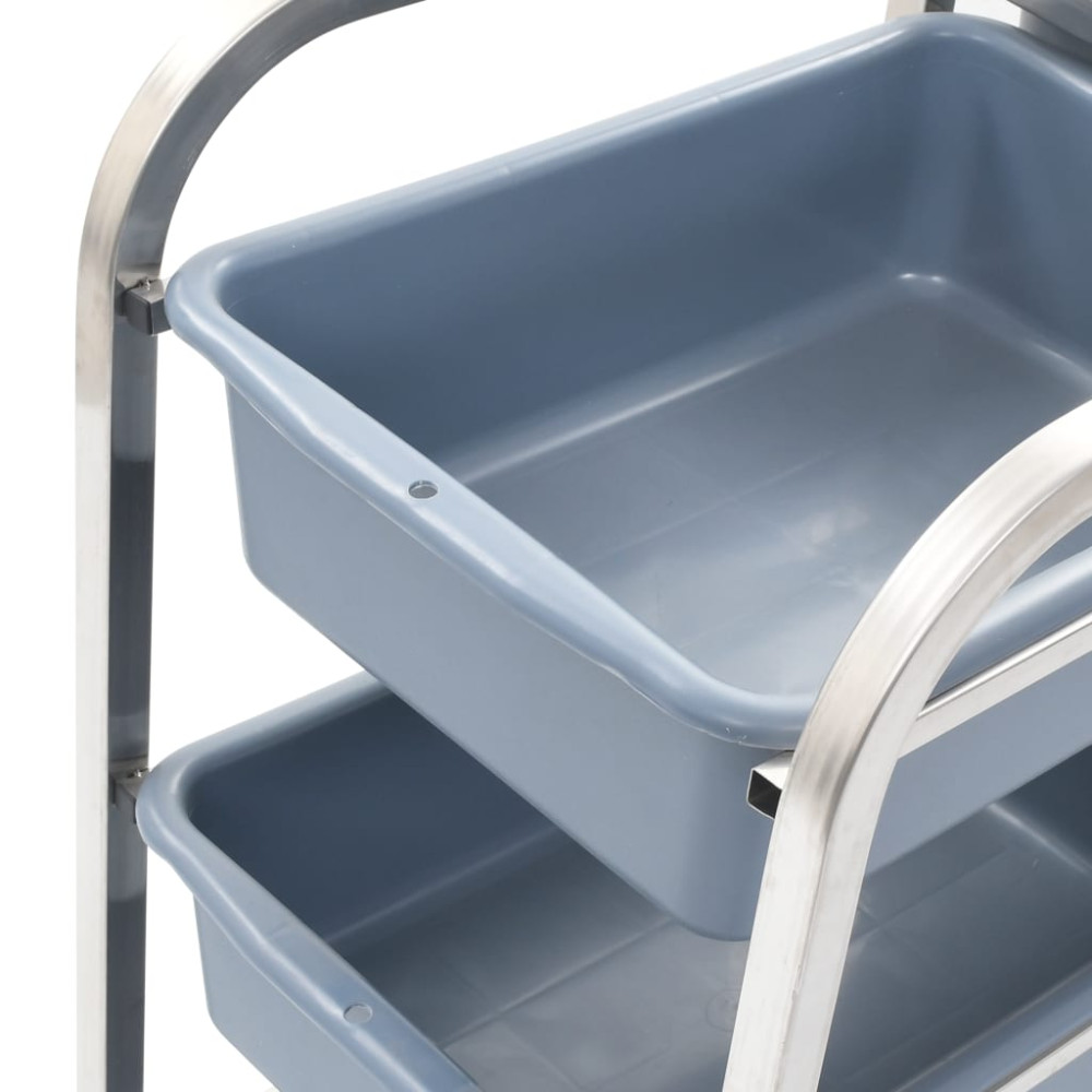 Produktbild för Köksvagn med plastbehållare 82x43,5x93 cm