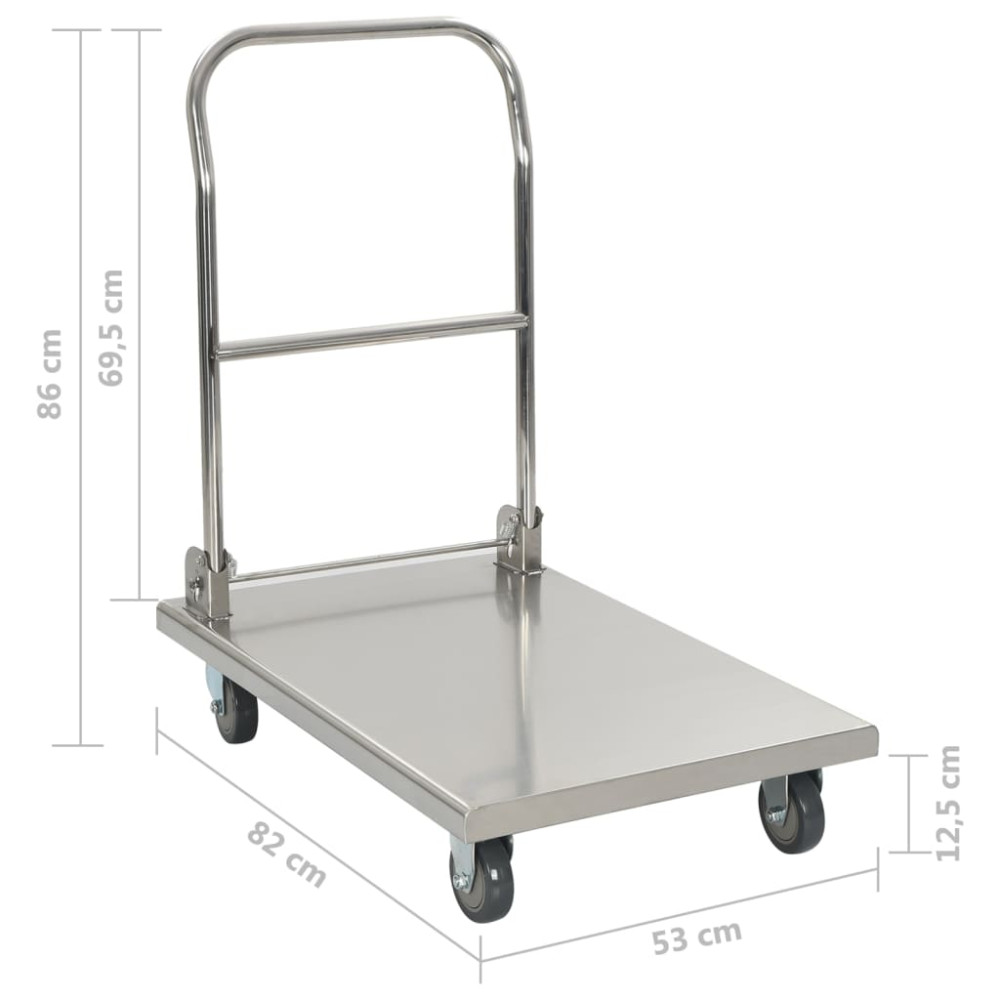 Produktbild för Rullvagn 82x53x86 cm rostfritt stål silver