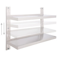 Produktbild för Svävande vägghylla 2 plan rostfritt stål 100x30 cm