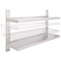 Produktbild för Svävande vägghylla 2 plan rostfritt stål 120x30 cm