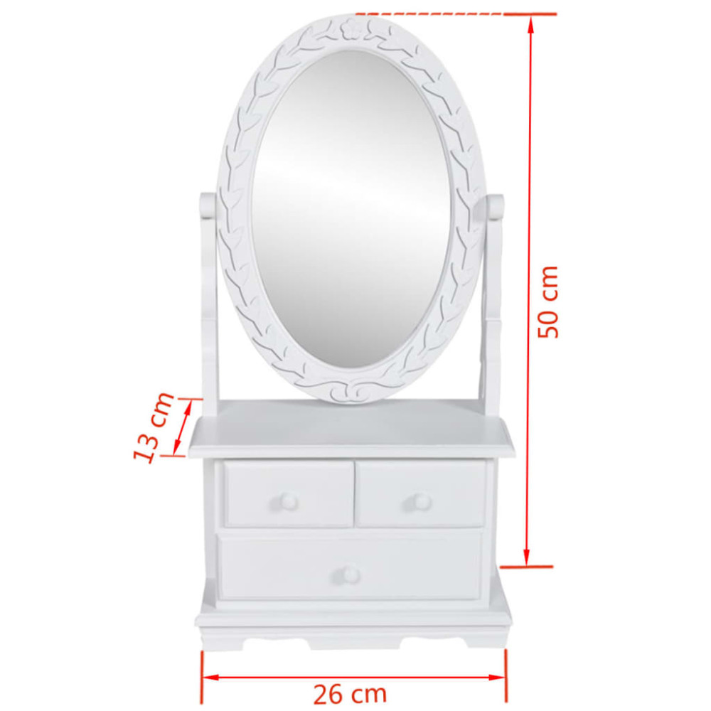 Produktbild för Bordsspegel med justerbar oval spegel MDF