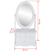 Produktbild för Bordsspegel med justerbar oval spegel MDF
