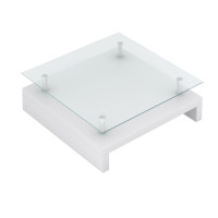 Produktbild för Soffbord med bordsskiva i glas vit