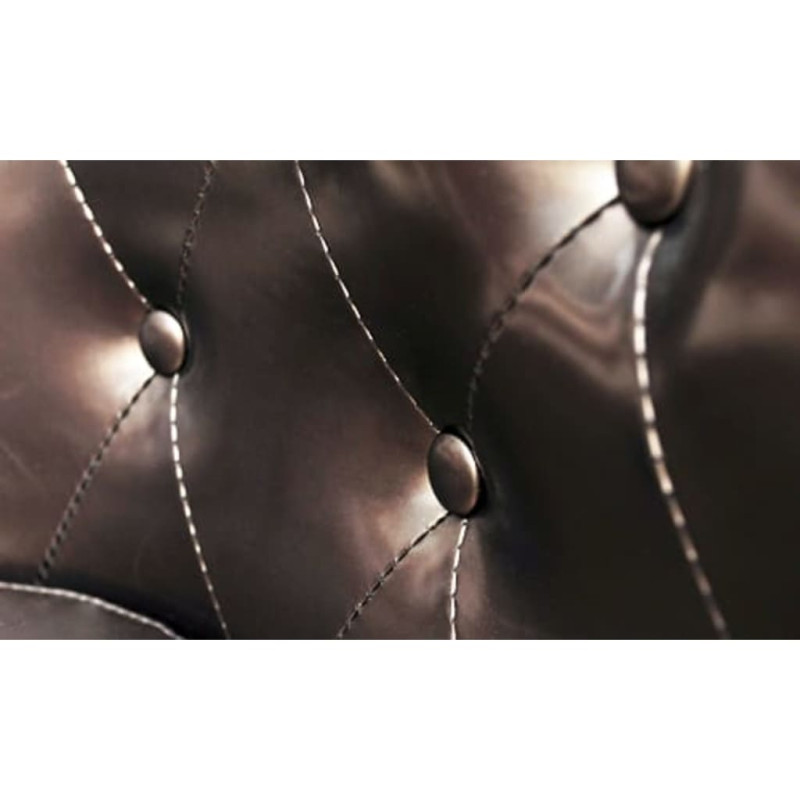Produktbild för Fåtölj med fotpall brun konstläder