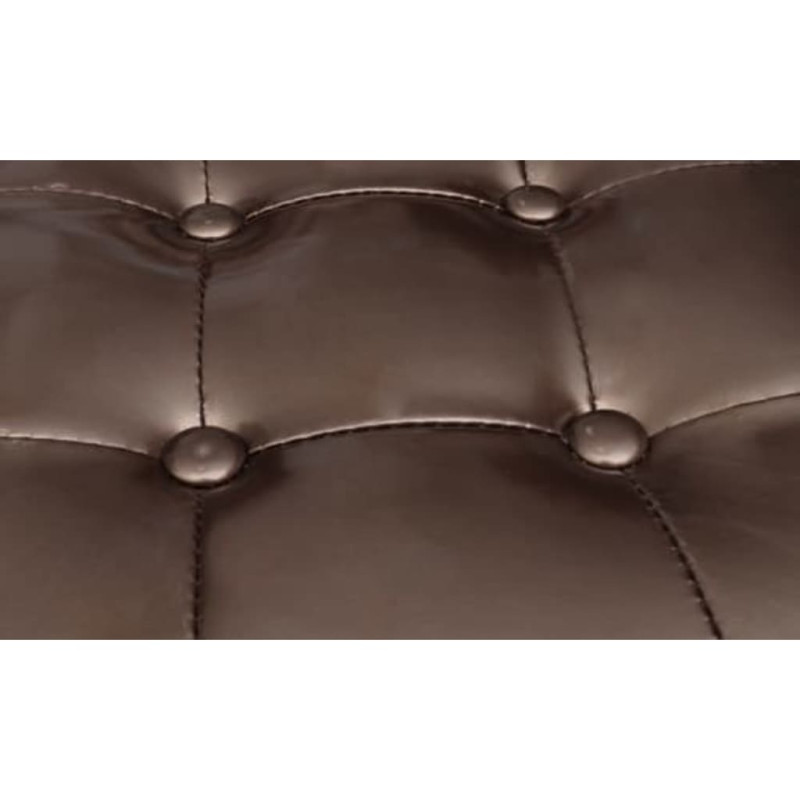Produktbild för Fåtölj med fotpall brun konstläder