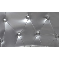 Produktbild för Fåtölj med fotpall silver konstläder