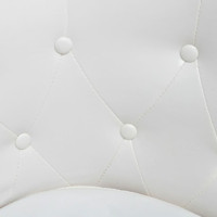 Produktbild för Fåtölj med fotpall vit konstläder