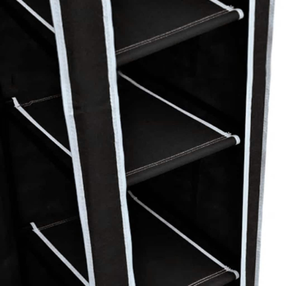Produktbild för Garderob hopfällbar 110 x 45 x 175 cm svart
