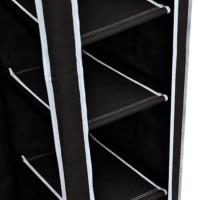 Produktbild för Garderob hopfällbar 110 x 45 x 175 cm svart