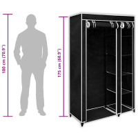 Produktbild för Garderob hopfällbar 110 x 45 x 175 cm svart