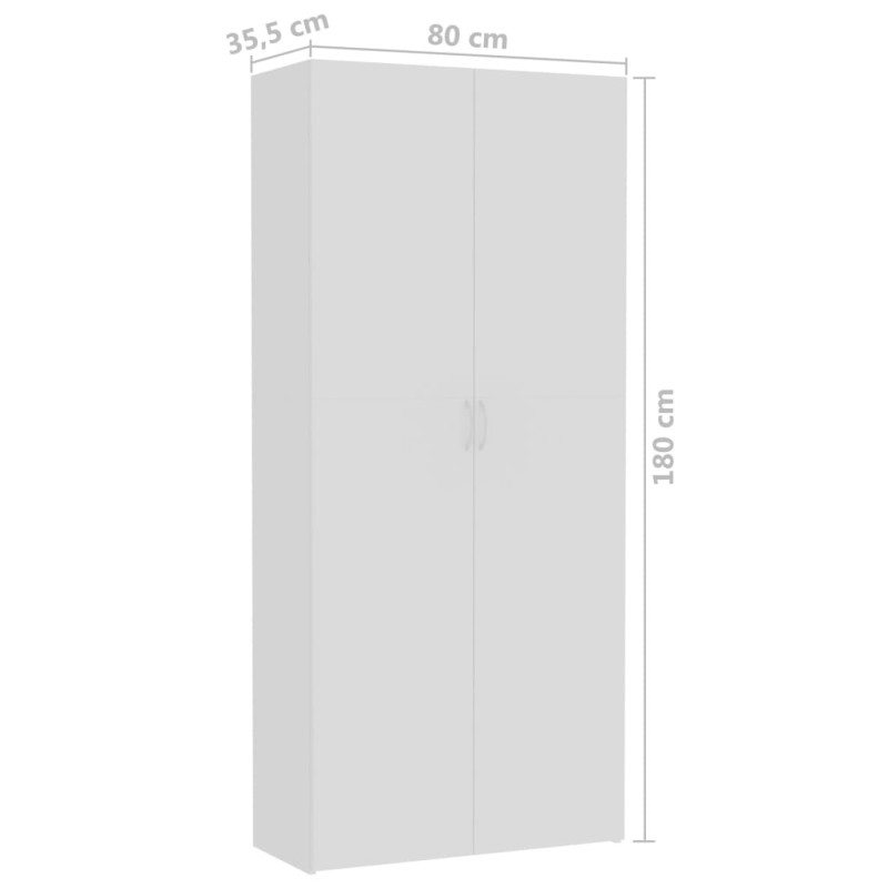 Produktbild för Förvaringsskåp vit 80x35,5x180 cm spånskiva