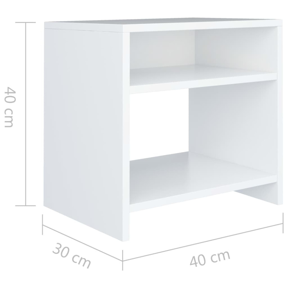 Produktbild för Sängbord vit 40x30x40 cm konstruerat trä