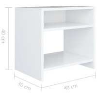 Produktbild för Sängbord vit 40x30x40 cm konstruerat trä