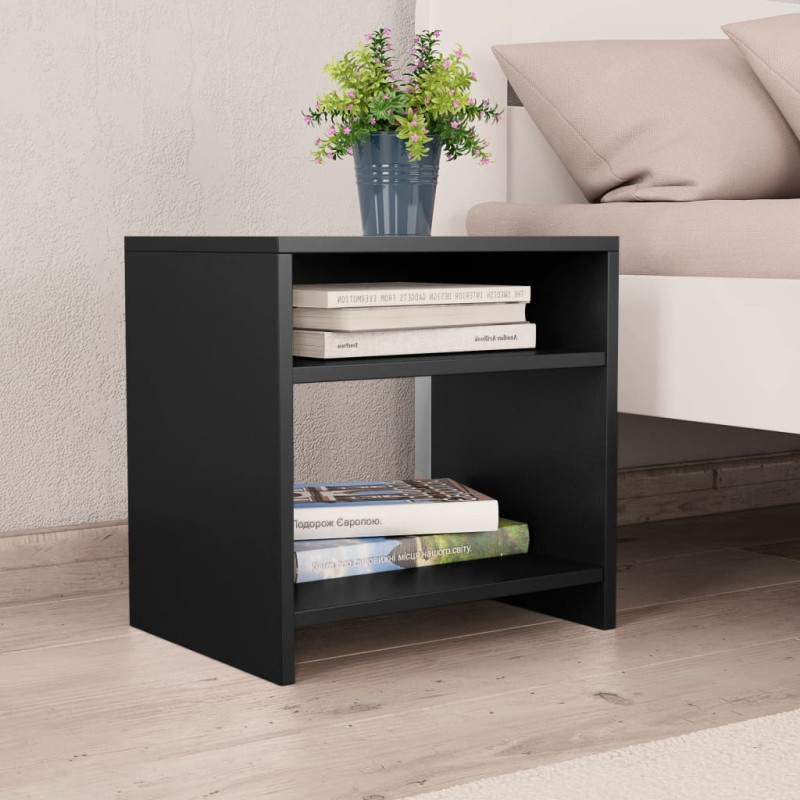 Produktbild för Sängbord svart 40x30x40 cm konstruerat trä