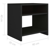 Produktbild för Sängbord 2 st svart 40x30x40 cm konstruerat trä