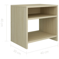Produktbild för Sängbord sonoma-ek 40x30x40 cm konstruerat trä
