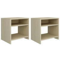 Miniatyr av produktbild för Sängbord 2 st sonoma-ek 40x30x40 cm konstruerat trä