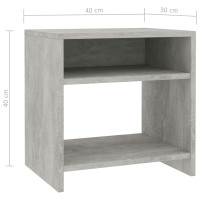 Miniatyr av produktbild för Sängbord betonggrå 40x30x40 cm konstruerat trä