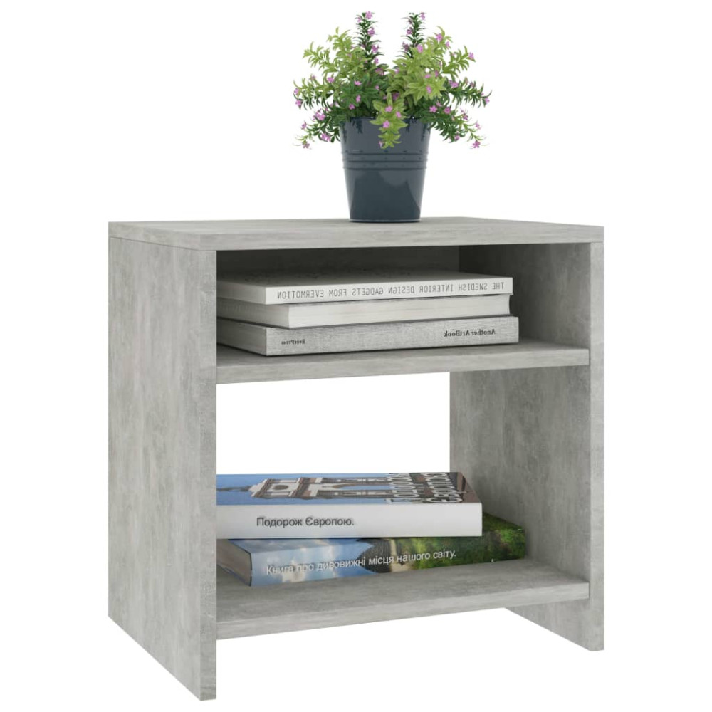 Produktbild för Sängbord 2 st betonggrå 40x30x40 cm konstruerat trä