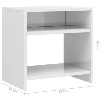 Produktbild för Sängbord 2 st vit högglans 40x30x40 cm konstruerat trä