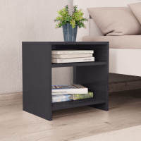 Produktbild för Sängbord grå högglans 40x30x40 cm konstruerat trä