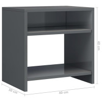 Produktbild för Sängbord 2 st grå högglans 40x30x40 cm konstruerat trä