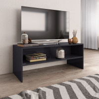 Produktbild för TV-bänk grå högglans 100x40x40 cm konstruerat trä