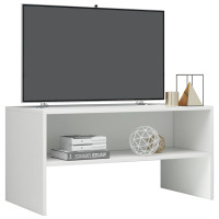 Produktbild för Tv-bänk vit högglans 80x40x40 cm konstruerat trä