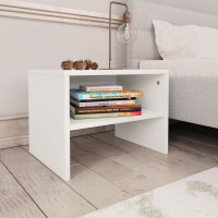 Miniatyr av produktbild för Sängbord vit 40x30x30 cm konstruerat trä