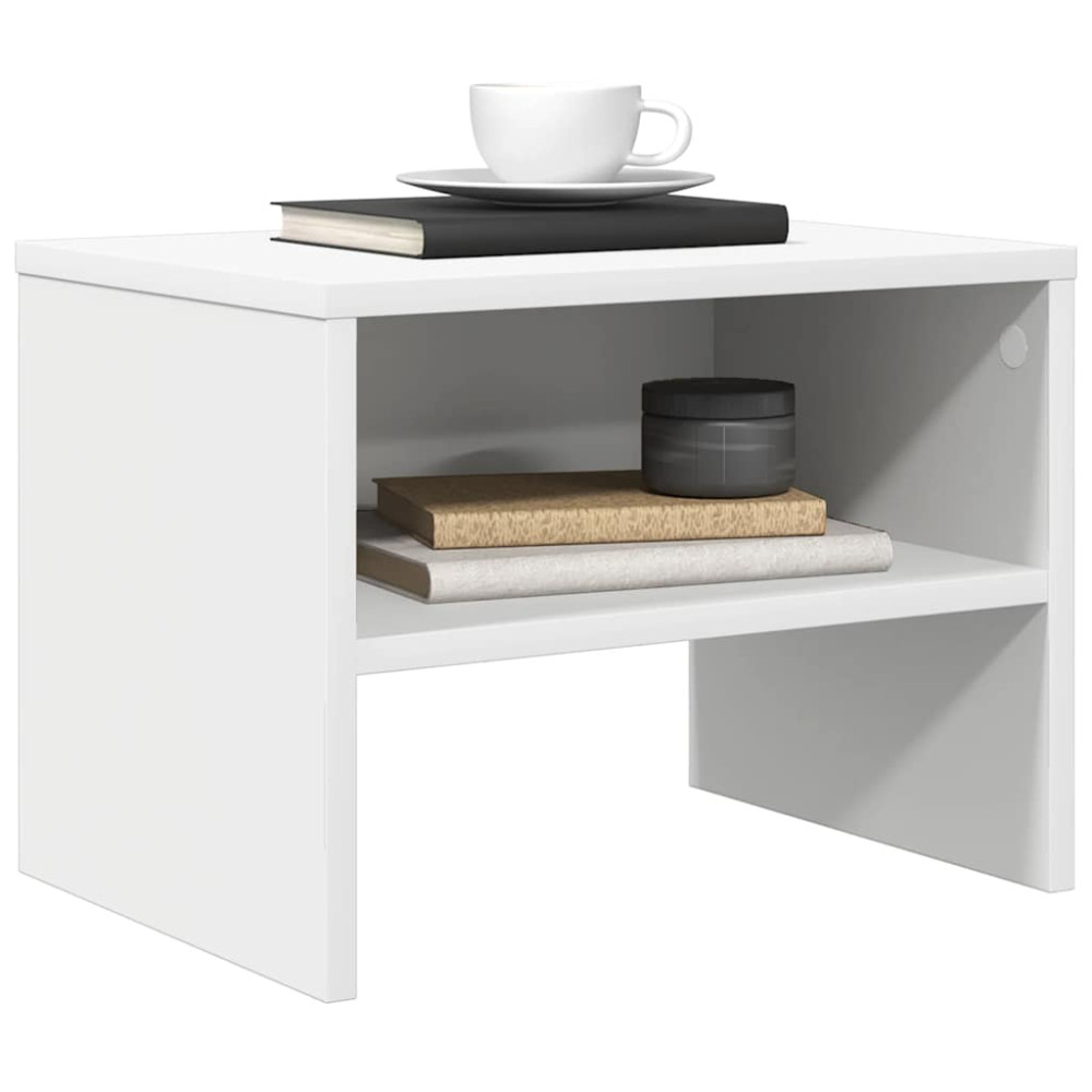 Produktbild för Sängbord 2 st vit 40x30x30 cm konstruerat trä