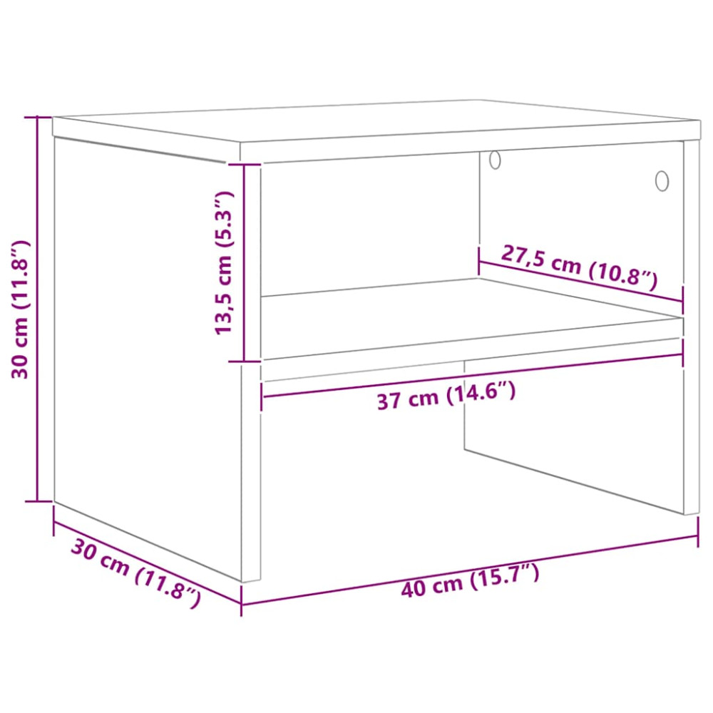 Produktbild för Sängbord 2 st vit 40x30x30 cm konstruerat trä