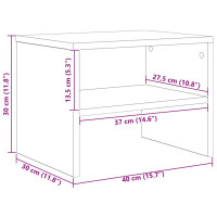 Produktbild för Sängbord 2 st vit 40x30x30 cm konstruerat trä