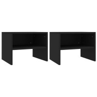 Produktbild för Sängbord 2 st svart 40x30x30 cm konstruerat trä