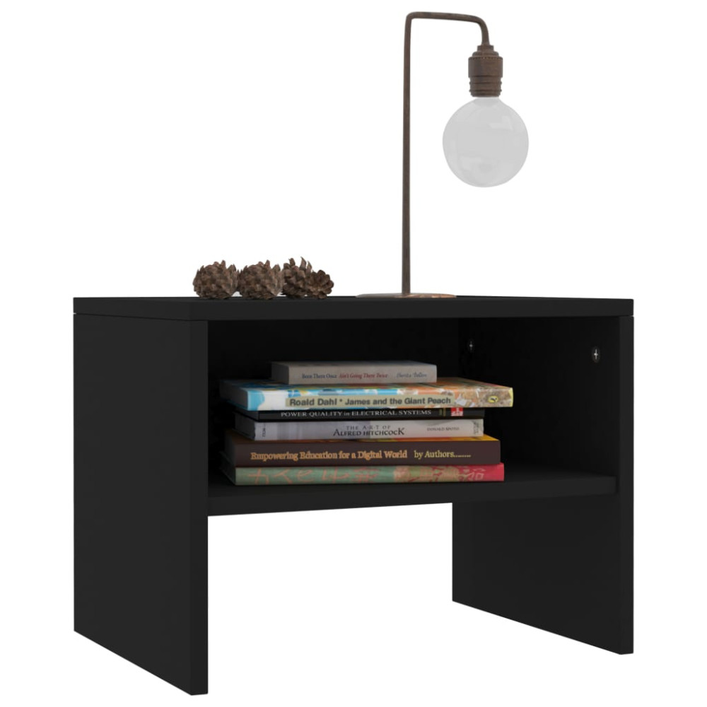 Produktbild för Sängbord 2 st svart 40x30x30 cm konstruerat trä