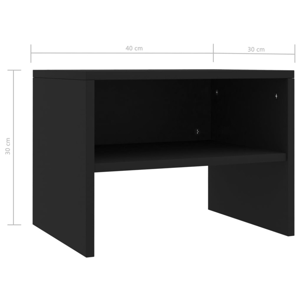 Produktbild för Sängbord 2 st svart 40x30x30 cm konstruerat trä