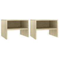 Miniatyr av produktbild för Sängbord 2 st sonoma ek 40x30x30 cm konstruerat trä